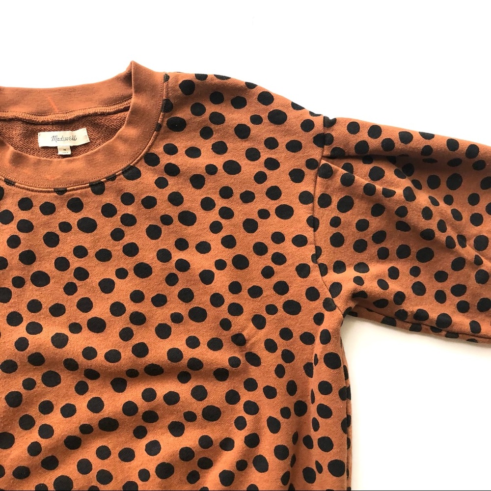 Madewell dots leopard brown sweatshirt pullover M